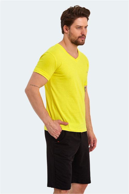 SARGON KTN Erkek Kısa Kollu T-Shirt Açık Sarı