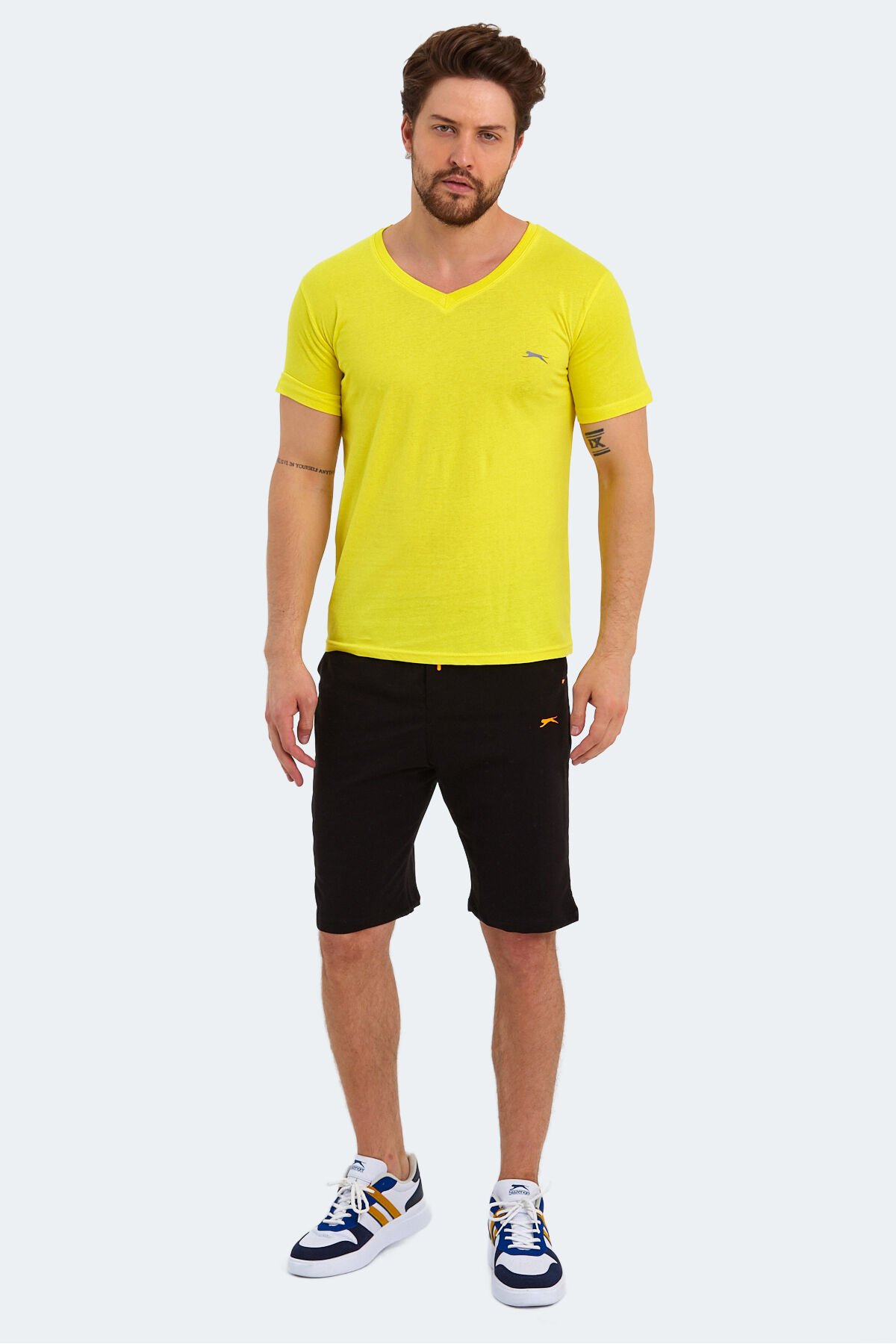 SARGON KTN Erkek Kısa Kollu T-Shirt Açık Sarı - Thumbnail