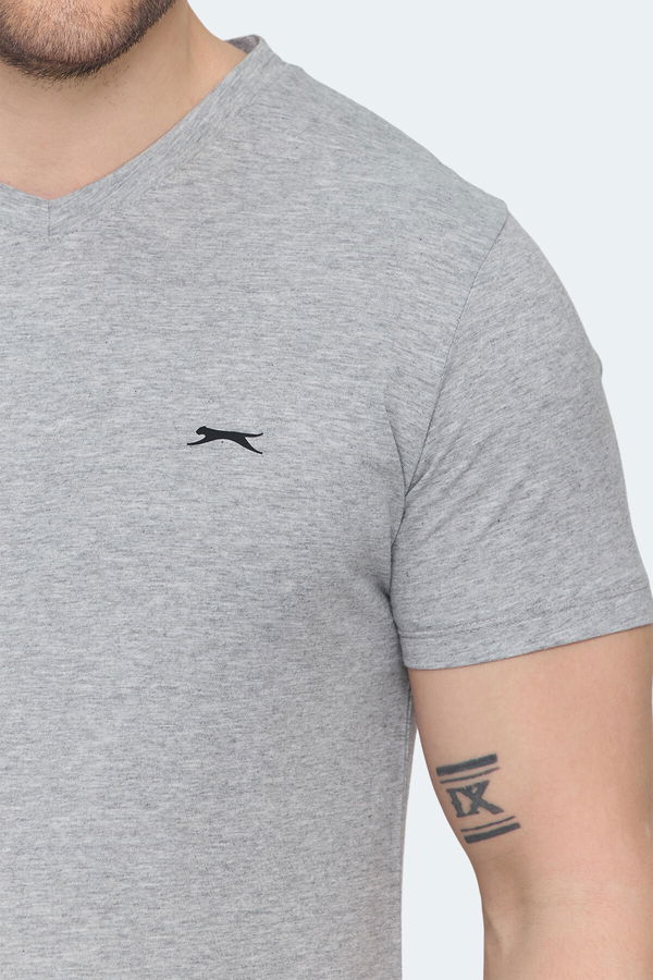 Slazenger SARGON KTN Erkek V Yaka Gri Tişört