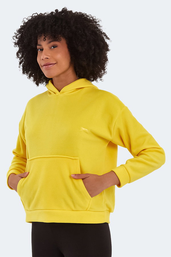 Slazenger SASSA 2 li set Kadın Kapüşonlu Cepli Sarı - Fuşya Sweatshırt