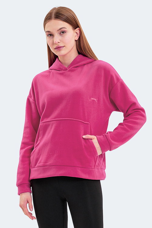 Slazenger SASSA 2 li set Kadın Kapüşonlu Cepli Sarı - Fuşya Sweatshırt