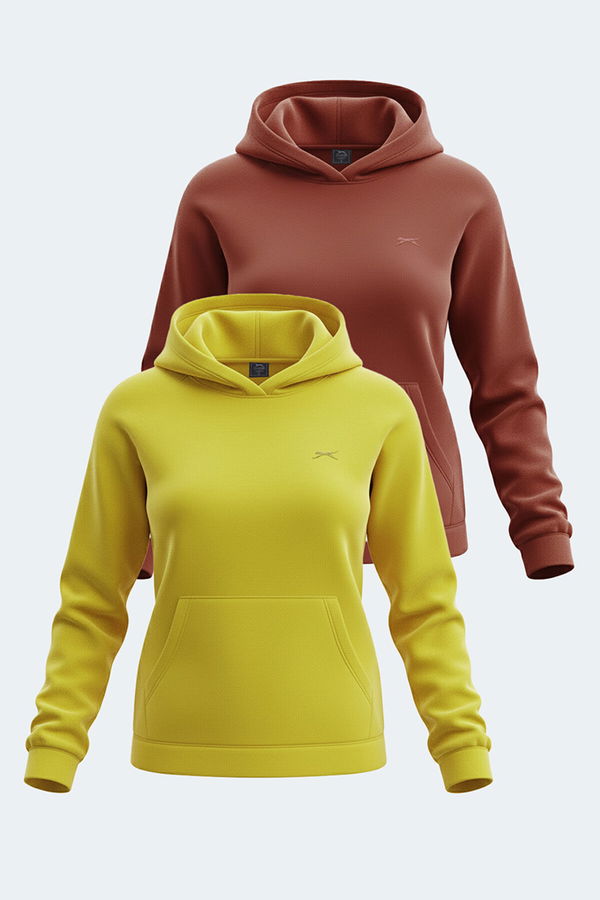 Slazenger SASSA 2 li set Kadın Sarı - Kiremit Sweatshirt
