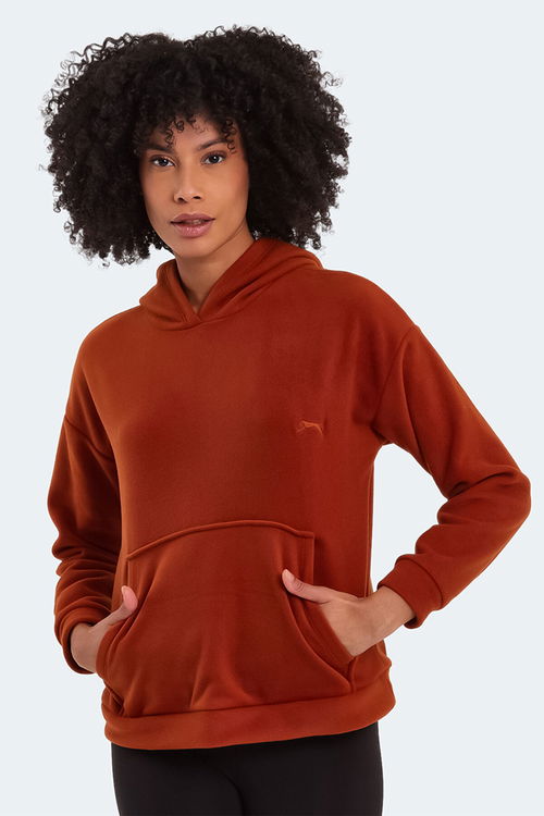 Slazenger SASSA 2 li set Kadın Kapüşonlu Cepli Sarı - Kiremit Sweatshirt