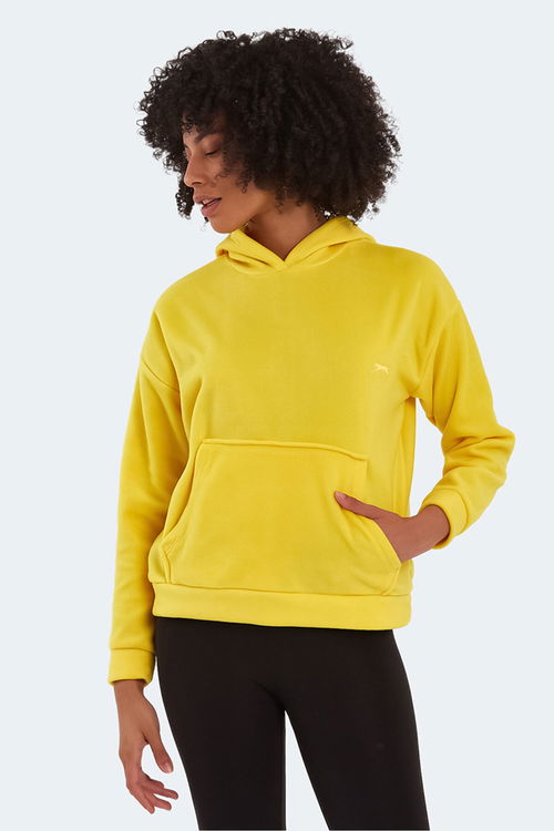 Slazenger SASSA 2 li set Kadın Kapüşonlu Cepli Sarı - Kiremit Sweatshirt
