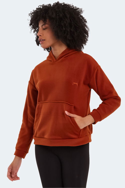 Slazenger SASSA 2 li set Kadın Kapüşonlu Cepli Sarı - Kiremit Sweatshirt
