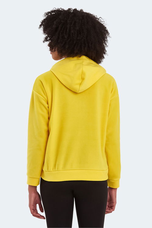 Slazenger SASSA 2 li set Kadın Kapüşonlu Cepli Sarı - Kiremit Sweatshirt