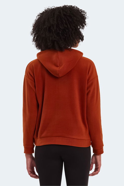 Slazenger SASSA 2 li set Kadın Kapüşonlu Cepli Sarı - Kiremit Sweatshirt