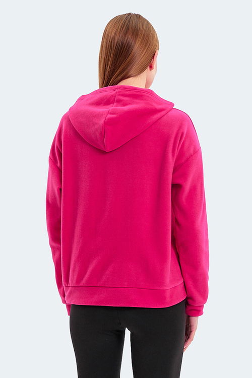 Slazenger SASSA 2 li set Kadın Kapüşonlu Cepli Siyah - Fuşya Sweatshirt