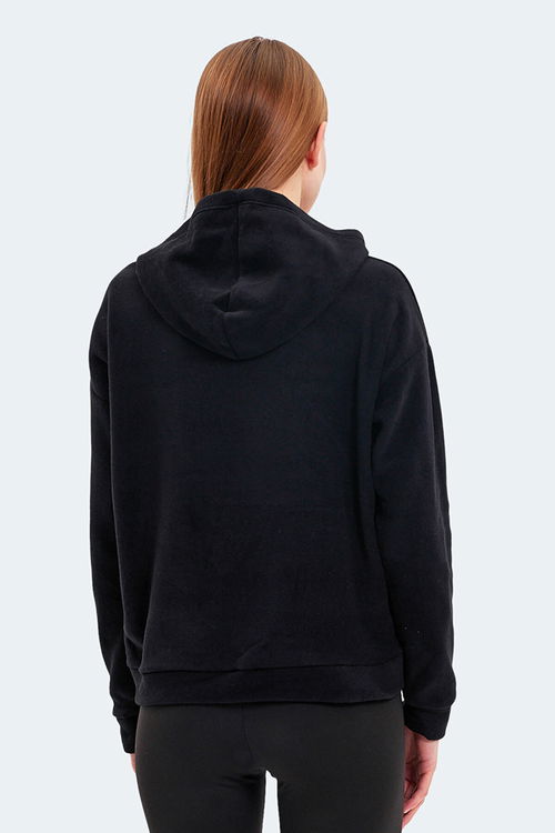 Slazenger SASSA 2 li set Kadın Kapüşonlu Cepli Siyah - Fuşya Sweatshirt