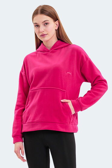 Slazenger SASSA IN Kadın Kapüşonlu Cepli Fuşya Polar