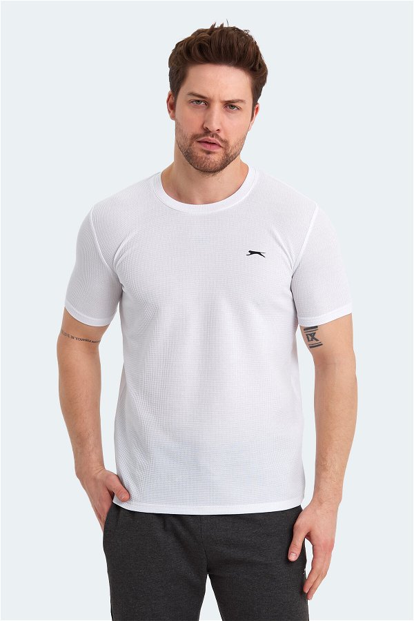 Slazenger SATURN I Erkek Kısa Kol T-Shirt Beyaz