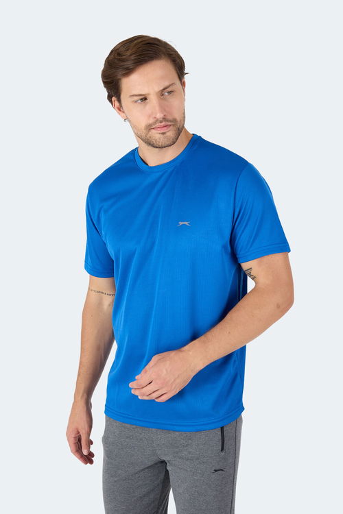 Slazenger SENATO I Erkek Saks Mavi Tişört