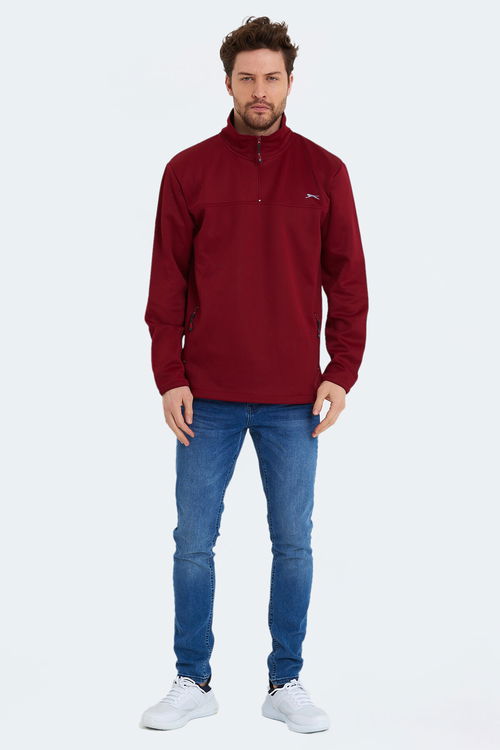 Slazenger SEND Erkek Sweatshirt Bordo