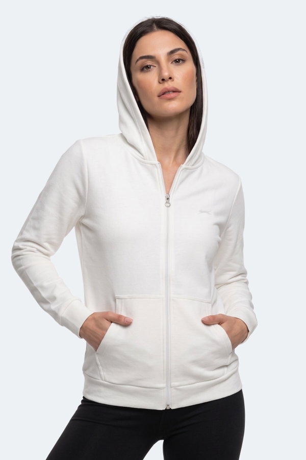 Slazenger SERA I Kadın Fermuarlı Ekru Sweatshırt