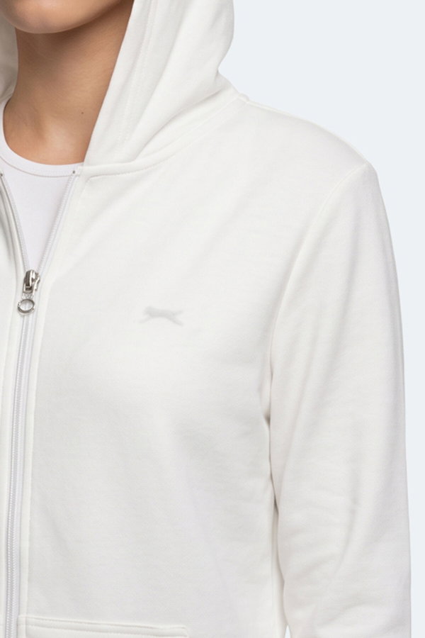 Slazenger SERA I Kadın Fermuarlı Ekru Sweatshırt