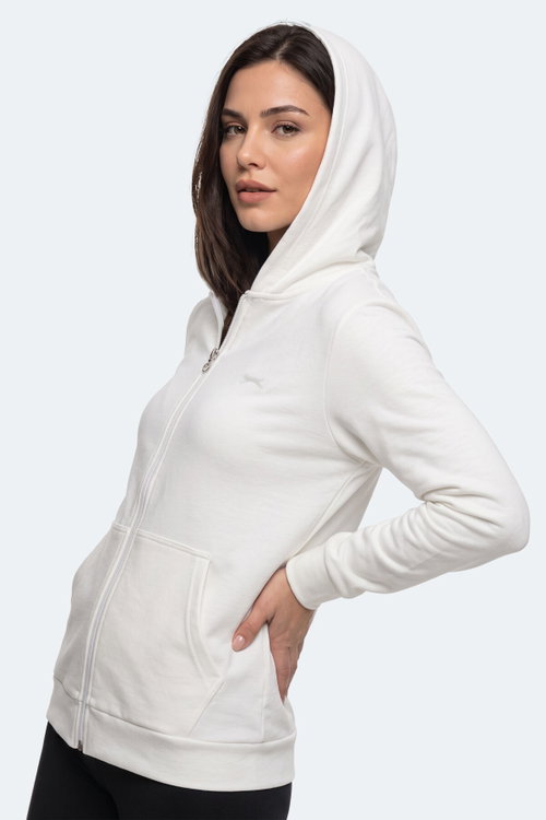Slazenger SERA I Kadın Fermuarlı Ekru Sweatshırt
