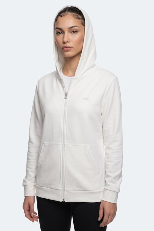 Slazenger SERA I Kadın Fermuarlı Ekru Sweatshırt
