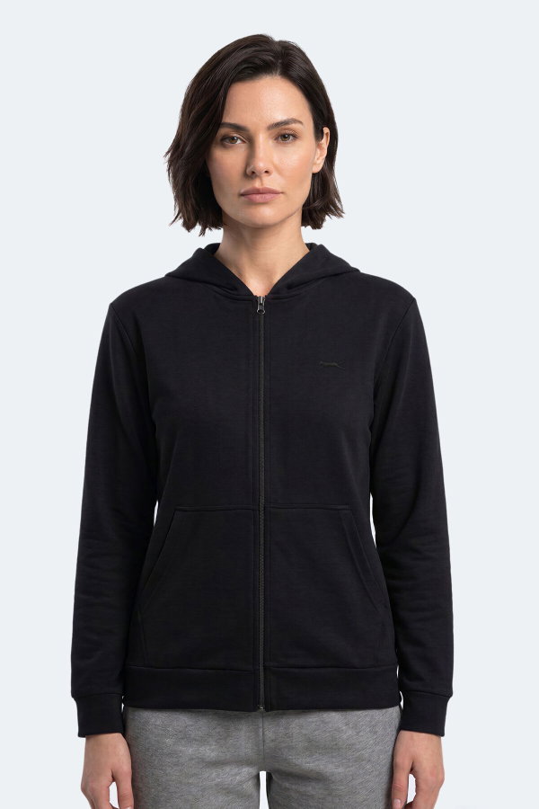 Slazenger SERA I Kadın Fermuarlı Siyah Sweatshırt
