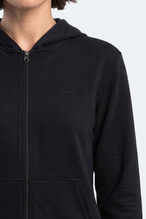 Slazenger SERA I Kadın Fermuarlı Siyah Sweatshırt