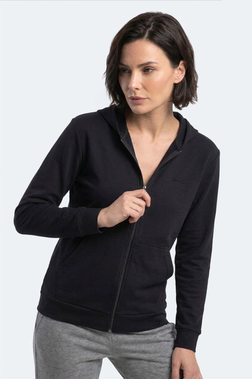 Slazenger SERA I Kadın Fermuarlı Siyah Sweatshırt