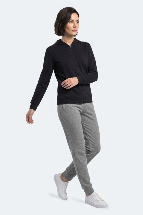 Slazenger SERA I Kadın Fermuarlı Siyah Sweatshırt