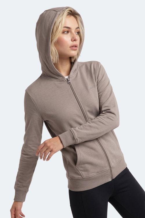 Slazenger SERA I Kadın Fermuarlı Gri Sweatshırt
