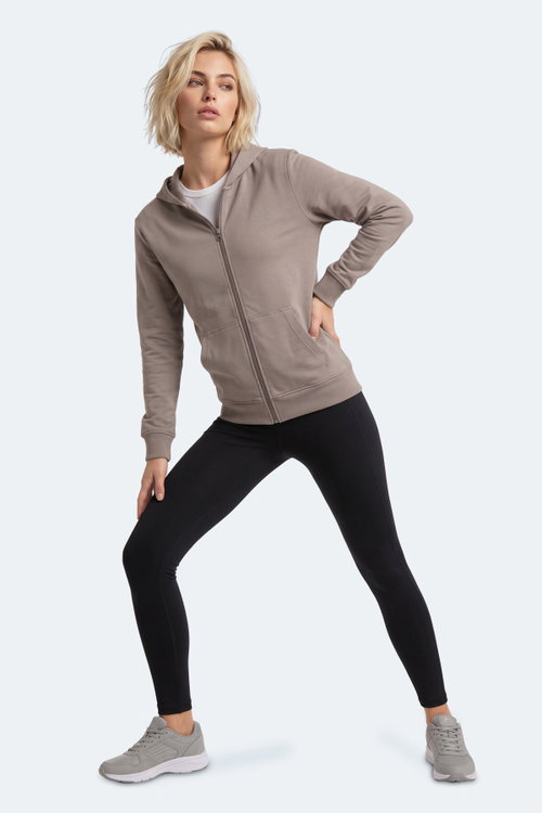 Slazenger SERA I Kadın Fermuarlı Gri Sweatshırt