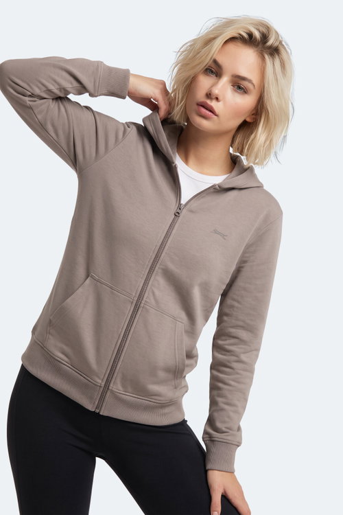 Slazenger SERA I Kadın Fermuarlı Gri Sweatshırt