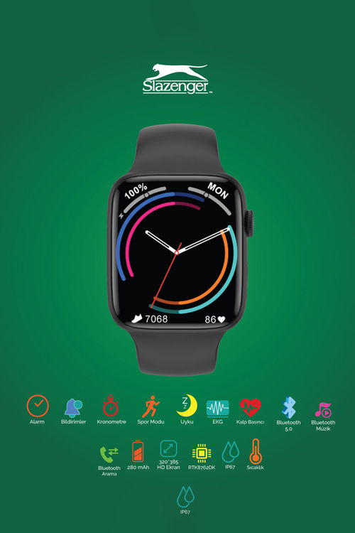 Slazenger SL092168501 Unisex Siyah Kol Saati