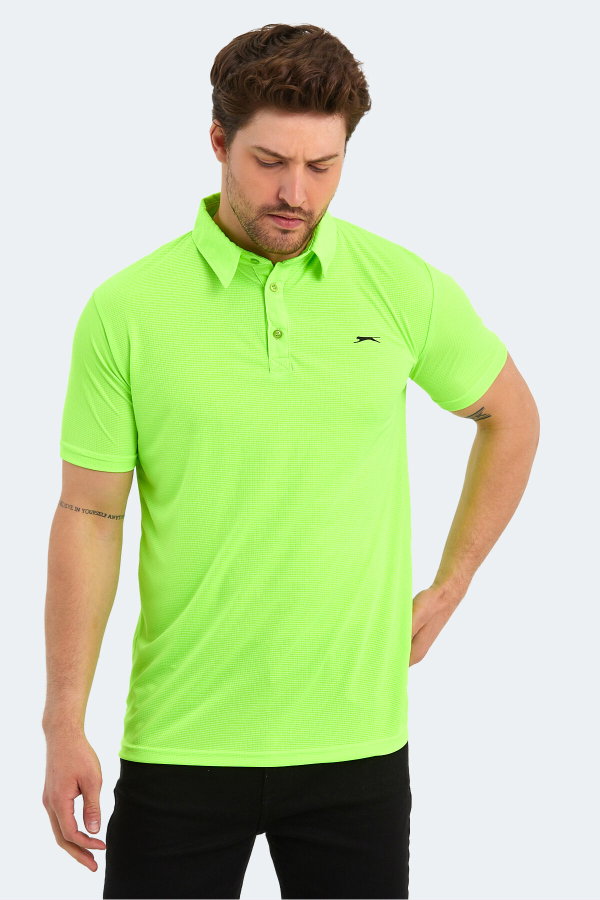 Slazenger SLOAN Erkek Polo Yaka Neon Yeşil Tişört