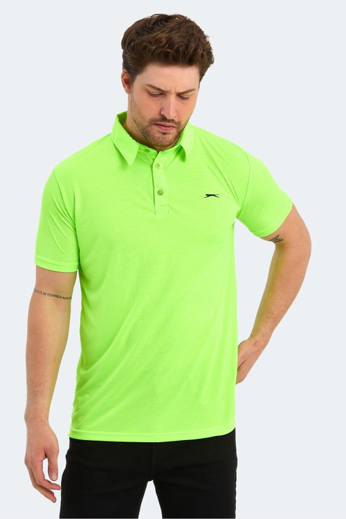 Slazenger SLOAN Erkek Polo Yaka Neon Yeşil Tişört