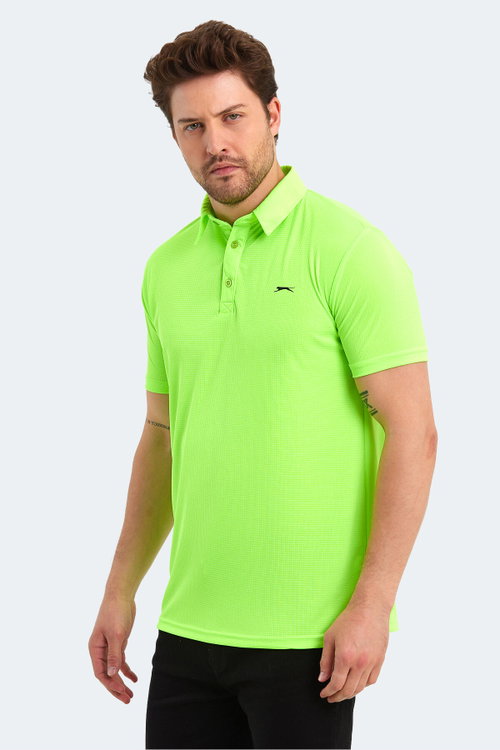 Slazenger SLOAN Erkek Polo Yaka Neon Yeşil Tişört