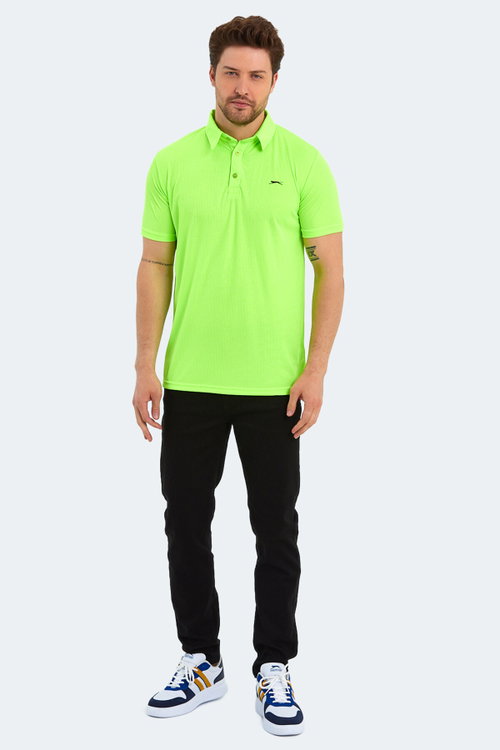 Slazenger SLOAN Erkek Polo Yaka Neon Yeşil Tişört