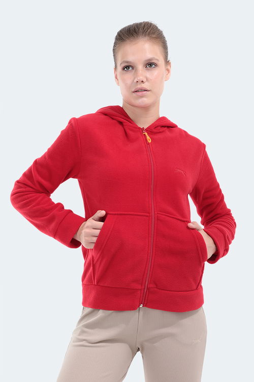 Slazenger SOFAL I Kadın Polar Sweatshirt Kırmızı