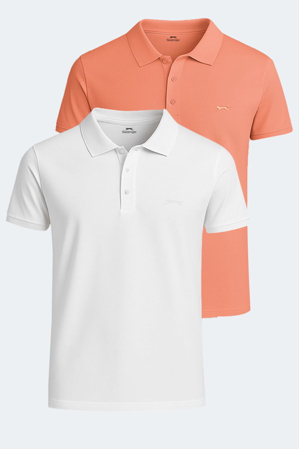 Slazenger SOHO 2 li Set Erkek Beyaz - Somon Tişört