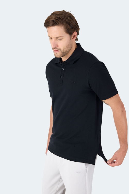 Slazenger SOHO I Erkek Polo Yaka Siyah Tişört