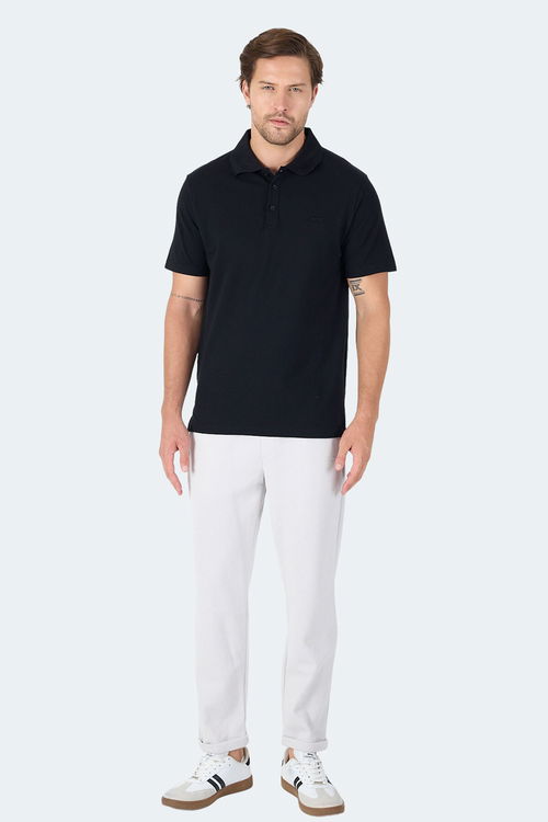 Slazenger SOHO I Erkek Polo Yaka Siyah Tişört