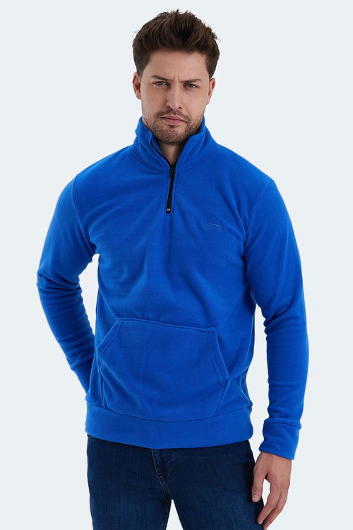 Slazenger SOLID IN Erkek Polar Saks Mavi