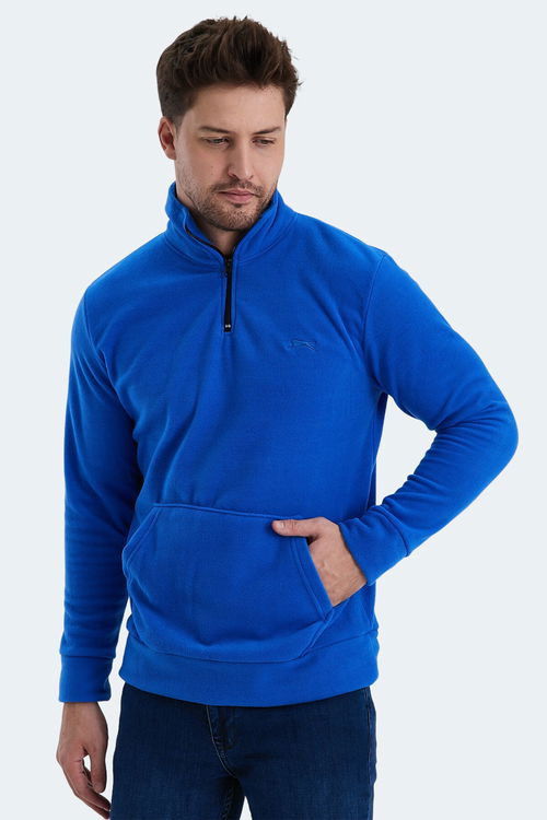 Slazenger SOLID IN Erkek Polar Saks Mavi