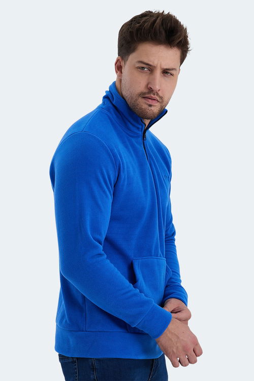 Slazenger SOLID IN Erkek Polar Saks Mavi