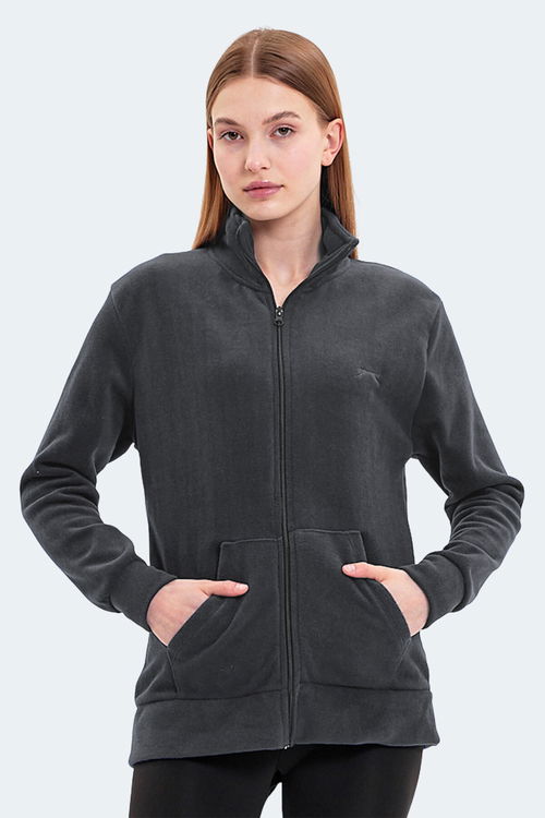 Slazenger SOUL 2 Lİ SET Kadın Dik Yaka Fermuarlı Lila - Koyu Gri Polar