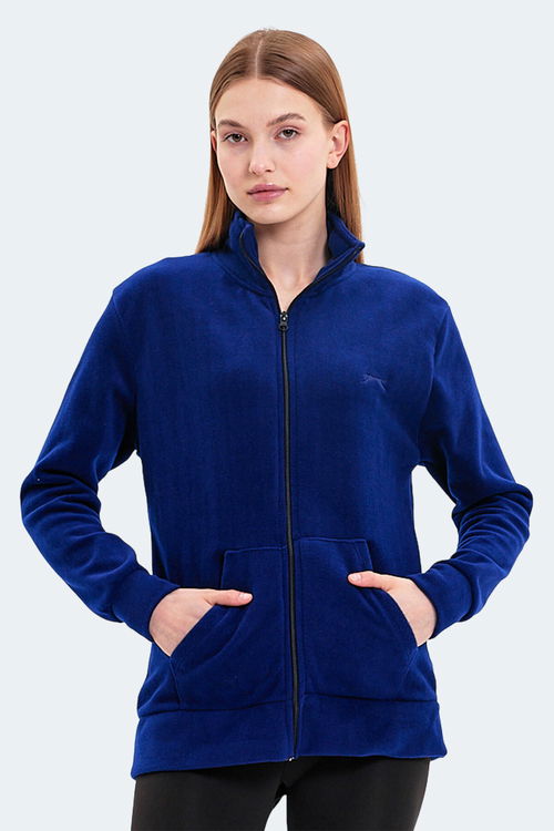 Slazenger SOUL 2 Lİ SET Kadın Dik Yaka Fermuarlı Lila - Lacivert Polar