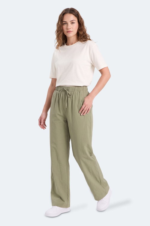 Slazenger SUNFLOWER IN Kadın Bol Paça Su Yeşili Pantolon