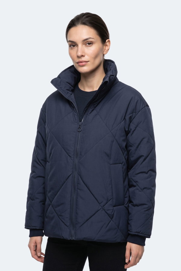 Slazenger TANOR I Kadın Oversıze Lacivert Mont & Kaban
