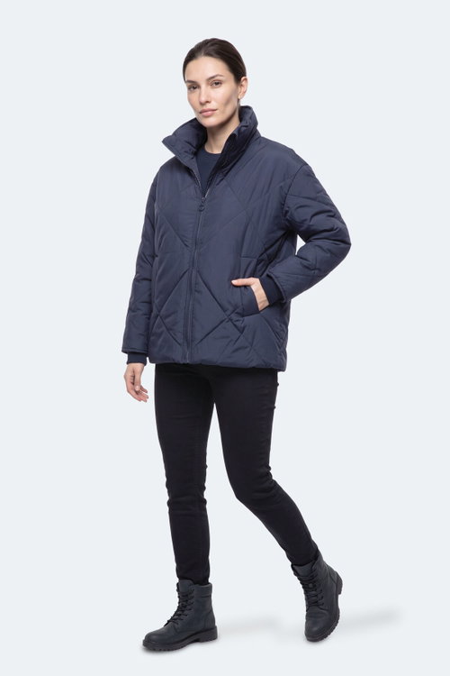 Slazenger TANOR I Kadın Oversıze Lacivert Mont & Kaban