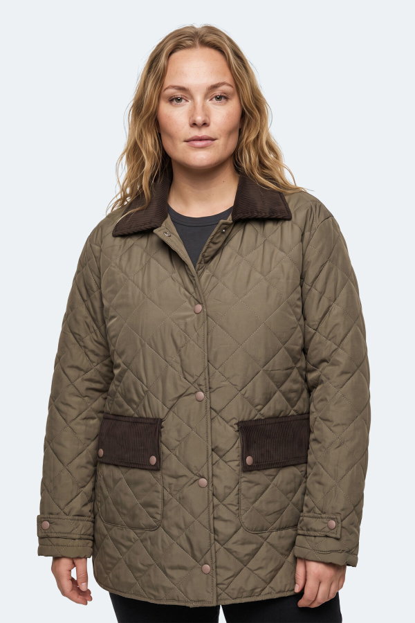 Slazenger TENSE I Unisex Büyük Beden Haki Mont & Kaban