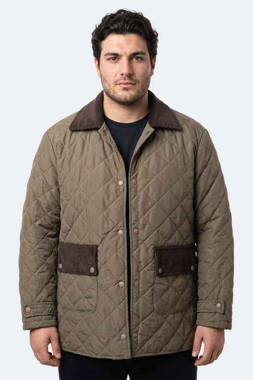 Slazenger TENSE I Unisex Büyük Beden Haki Mont & Kaban