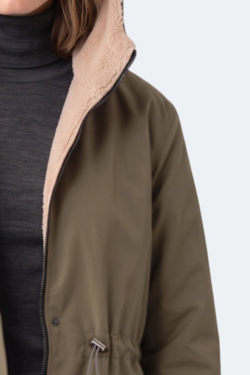 Slazenger TURN I Unisex Büyük Beden Haki Mont & Kaban