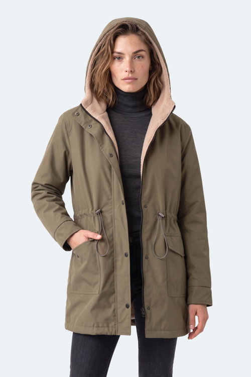 Slazenger TURN I Unisex Büyük Beden Haki Mont & Kaban