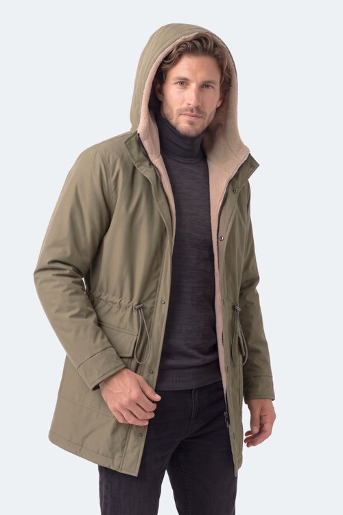 Slazenger TURN I Unisex Büyük Beden Haki Mont & Kaban